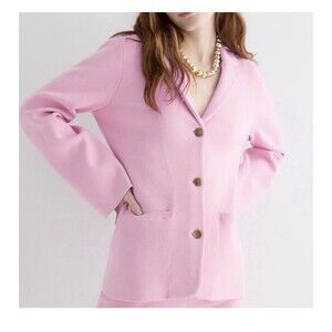 J CREW Knit Fitted-waist sweater blazer In Bubblegum Pink Top Size XS Stretch